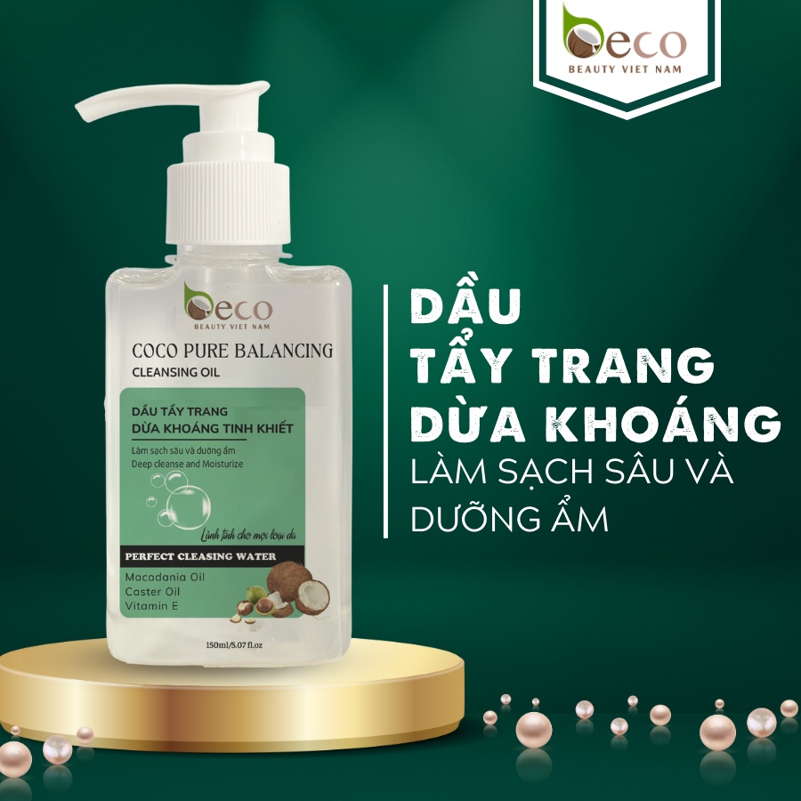 Dầu tẩy trang dừa khoáng tinh khiết Coco Pure Balancing Cleansing Oil 150ml