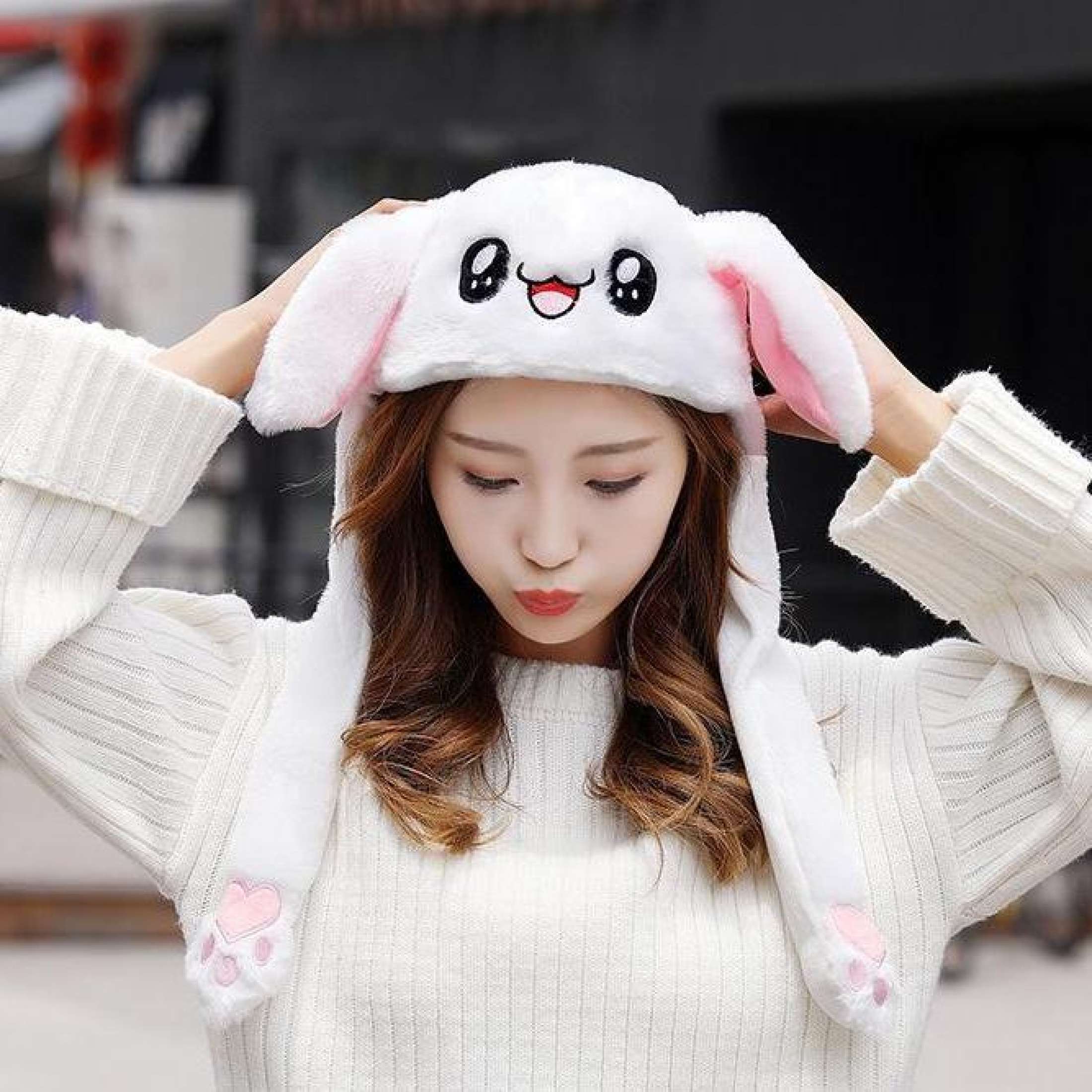 [HCM]Nón tai thỏ bóp cử động nón tai thỏ giật cử động 2 tai mũ tai thỏ giật dễ thương