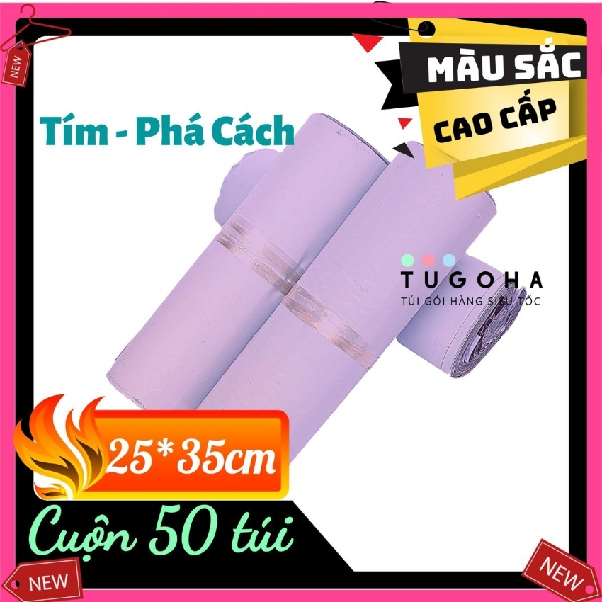 [SET 50 TÚI][25*35cm] Túi Gói Hàng TUGOHA, Siêu Tốc, Niêm phong, Tự dính + [TẶNG KÈM] 50 Phiếu Ship Siêu Kute [part 2 – Màu Cao Cấp]