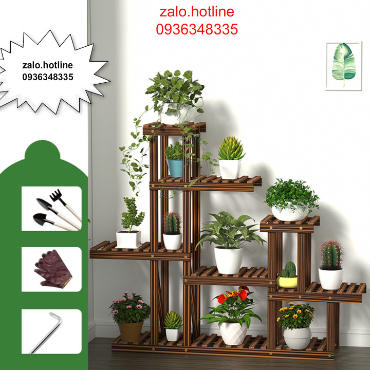Kệ Gỗ Để Chậu Hoa Cây Cảnh Nhiều Tầng - Giá Gỗ Để Chậu Hoa Cây Cảnh Tầng Tiện Dụng