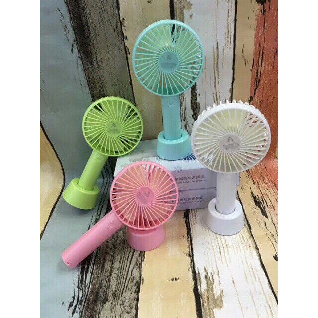 Quạt mini cầm tay du lịch quạt câm tay sạc đa năng có đế để bàn tiện lợi