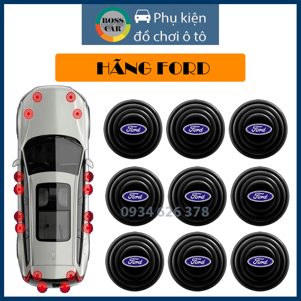 Combo 20 nút giảm chấn chống va đập cánh cửa, cốp sau xe ô tô và mặt capo, đệm núm cao su giảm chấn chống sốc khi đóng cửa xe Ford Ranger,Focus,Everest,Ecosport,Fiesta,Transit,Explorer
