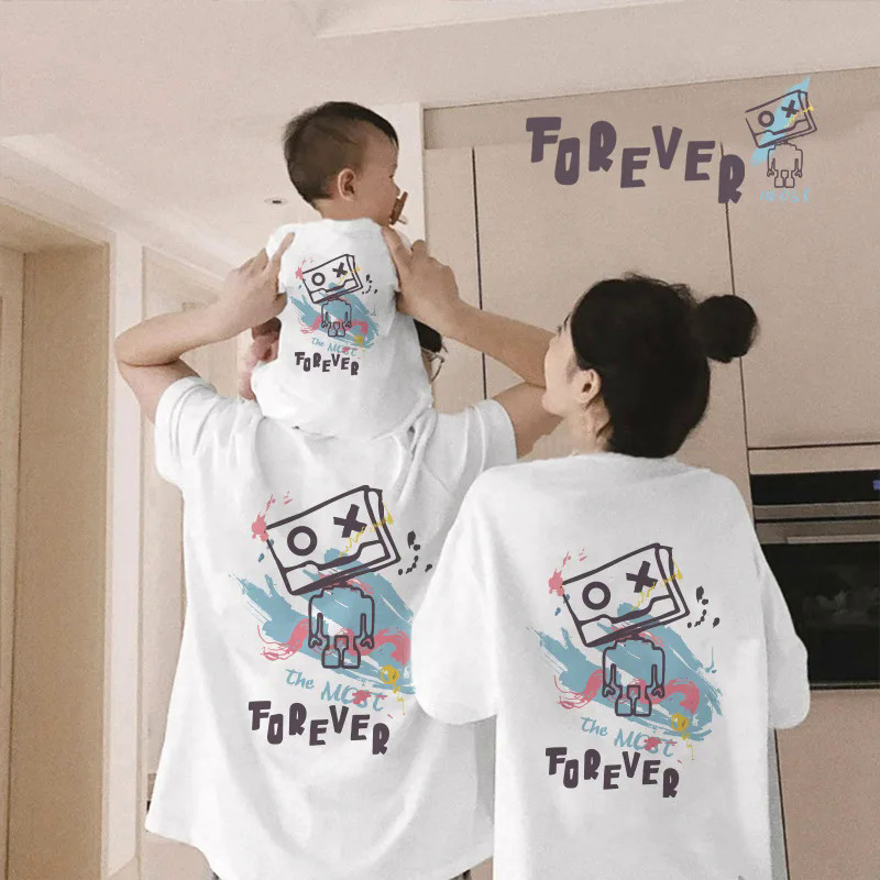 Mẹ cha và tôi dễ thương phim hoạt hình T-Shirt gia đình nhìn phù hợp với trang phục Cha Con Gái Con Trai Quần áo trẻ em quần áo CHA bé trang phục