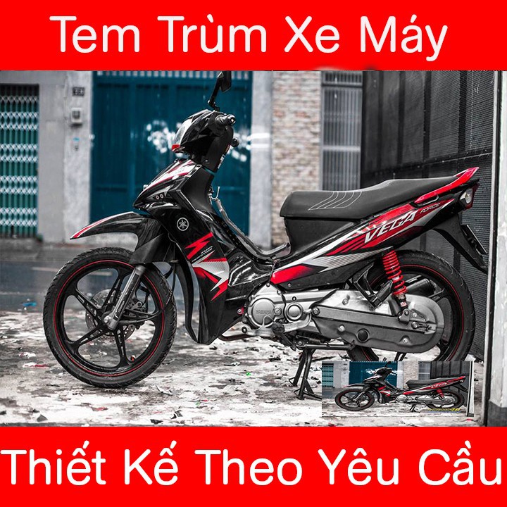 Tem trùm Sirius Fi đen đỏ - Độ dán team trùm decal xe máy Sirius Fi đen đỏ - Team trùm decal xe máy Sirius Fi rẻ đẹp và chất