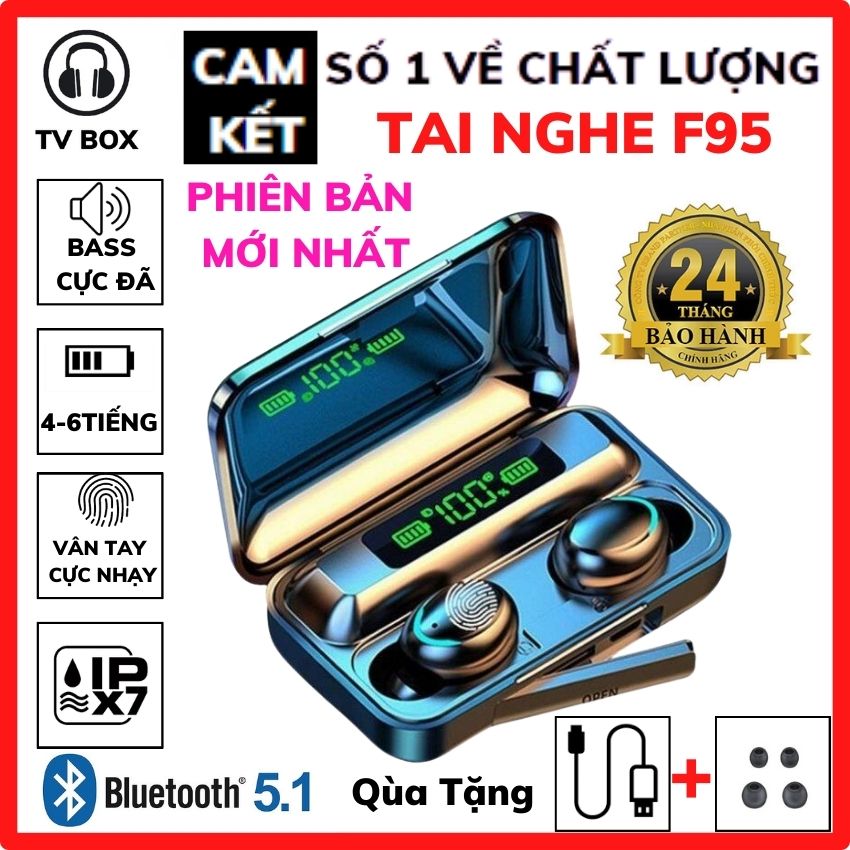Tai Nghe Bluetooth F95 - M10 Pro Chống Nước Chống Ồn Tự Động Kết Nối,Nhỏ Gọn Bluetooth 5.1 Mới Nhất, Tương Thích Cho Tất Cả Điện Thoại