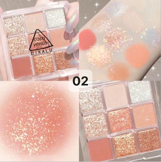 Bảng Mắt 9 Ô Dikalu Tông Màu Nâu Cam Nhũ Siêu HOTTREND