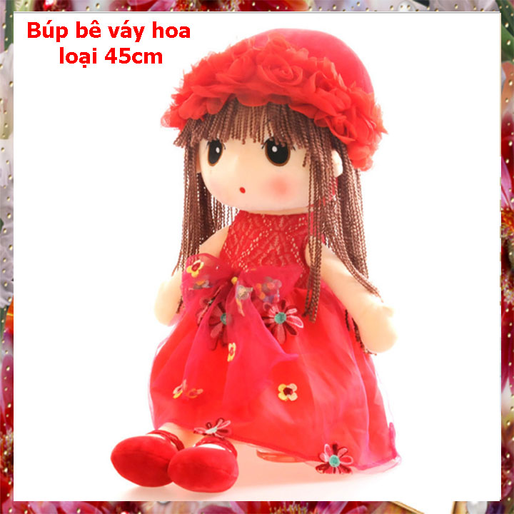 Búp bê cho bé yêu kích thước 45cm - màu đỏ