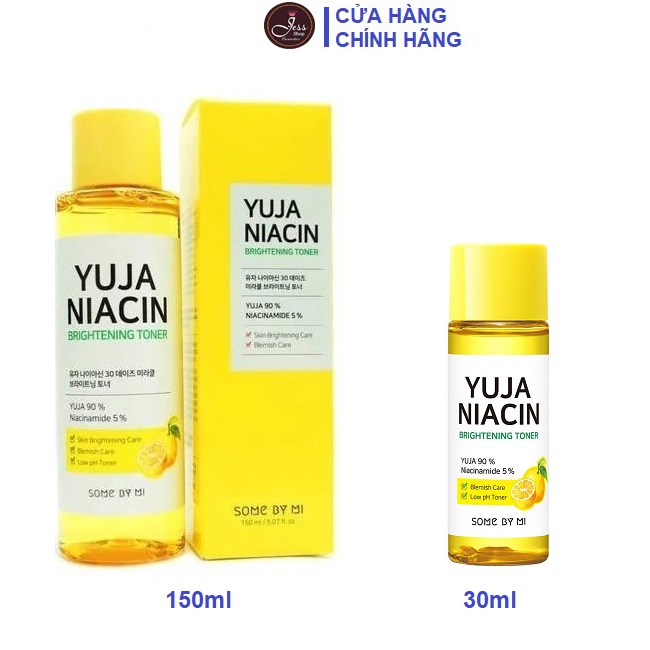 Nước hoa hồng dưỡng trắng sáng da some by mi yuja niacin 30 days miracle brightening toner 30ml và 150ml