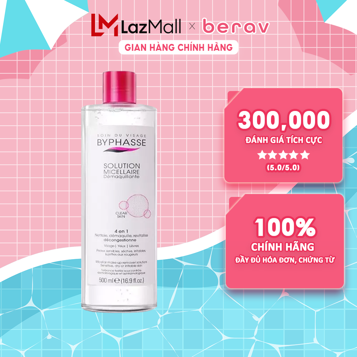 Nước Tẩy Trang Byphasse Micellar Make-up Remover Solution 500ml