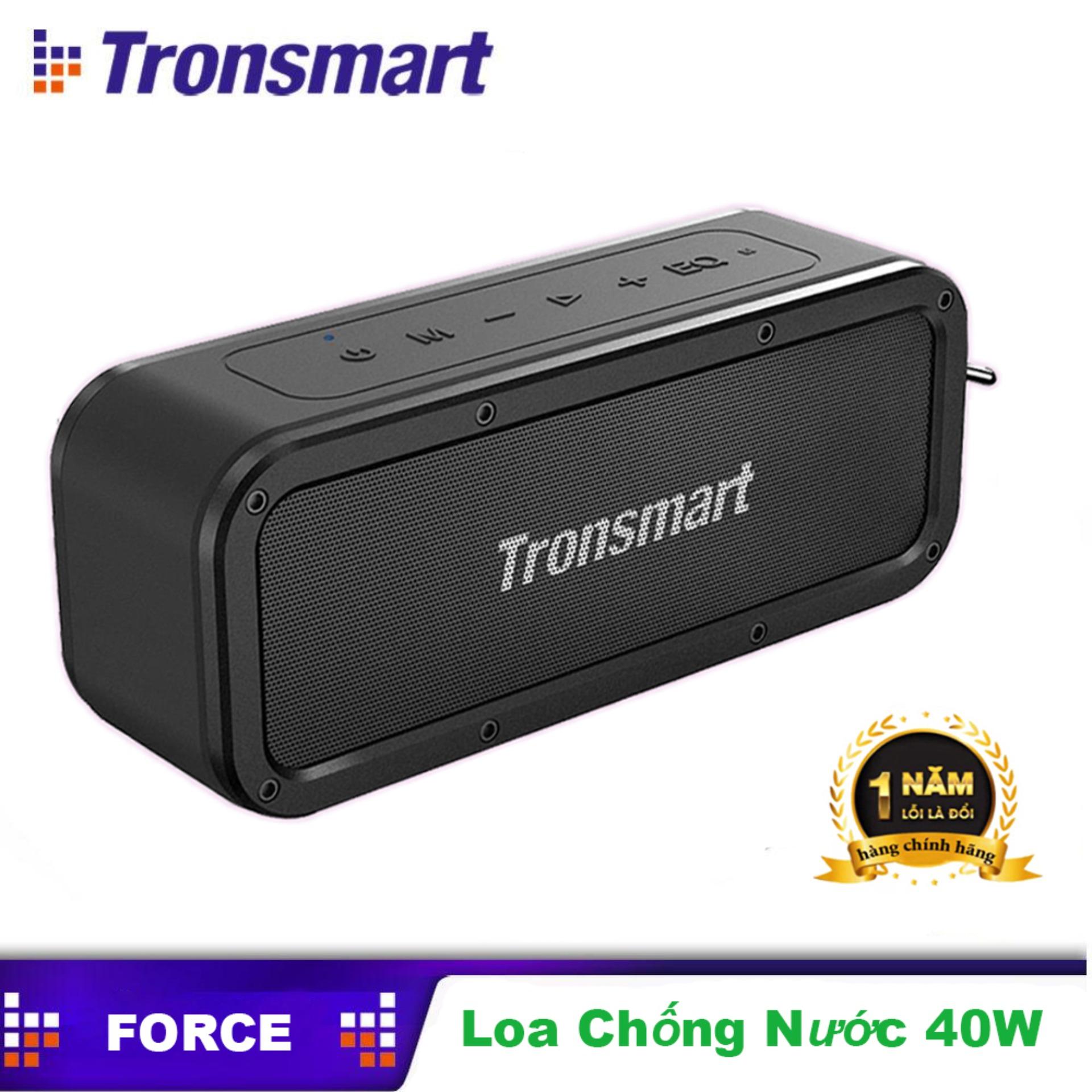 Loa Bluetooth 5.0 Tronsmart Element Force di động 40w công nghệ IPX7 Chống Nước Thời Gian Chơi Nhạc Lên Tới 15 Giờ Trong Một Lần Sạc Đầy Pin