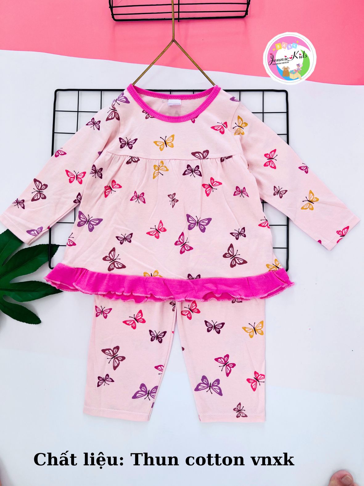 Đồ bộ thu đông bé gái bộ bé gái tay dài baby doll bé 2-5 tuổi thun cotton vnxk Jennie kids J519 - 5