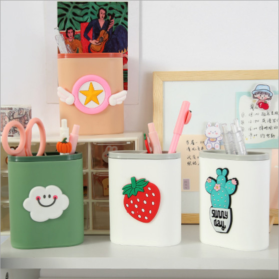 [Rẻ vô địch] [Ảnh thật] Ống cắm bút hai ngăn nhỏ xinh hình thù dễ thương MIM  OBUT21