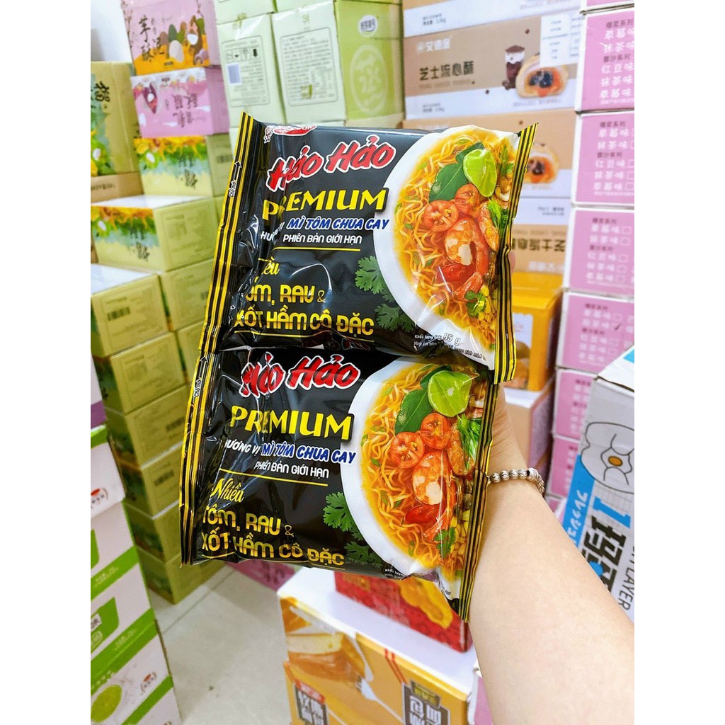 Thùng 16 gói mì hảo hảo premium vị tôm chua cay