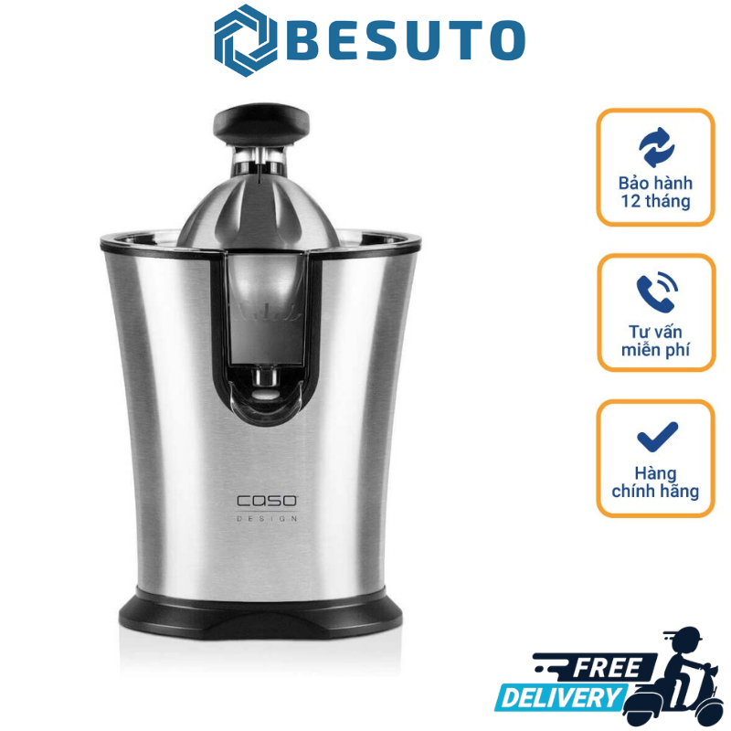 Máy vắt cam caso cp300, máy ép bằng điện, công suất 160w, lưới lọc bằng thép không gỉ, giúp giữ 95% vitamin trái cây, nhập khẩu đức, bảo hành 12 tháng