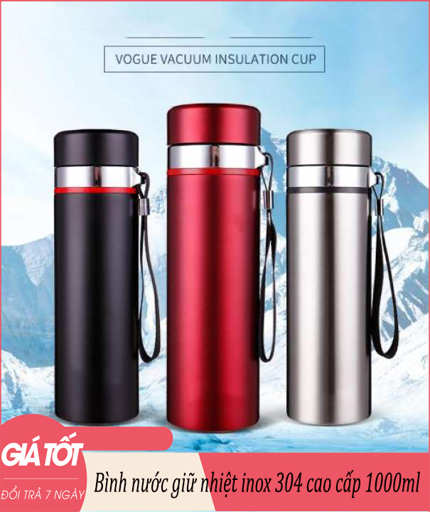 Bình giữ nhiệt cao cấp 700ml - bình giữ nhiệt 1000ml loại to - bình giữ nóng lạnh 2 lớp inox 304 - Bình giữ nhiệt cao cấp bằng inox không gỉ (Màu ngẫu nhiên)