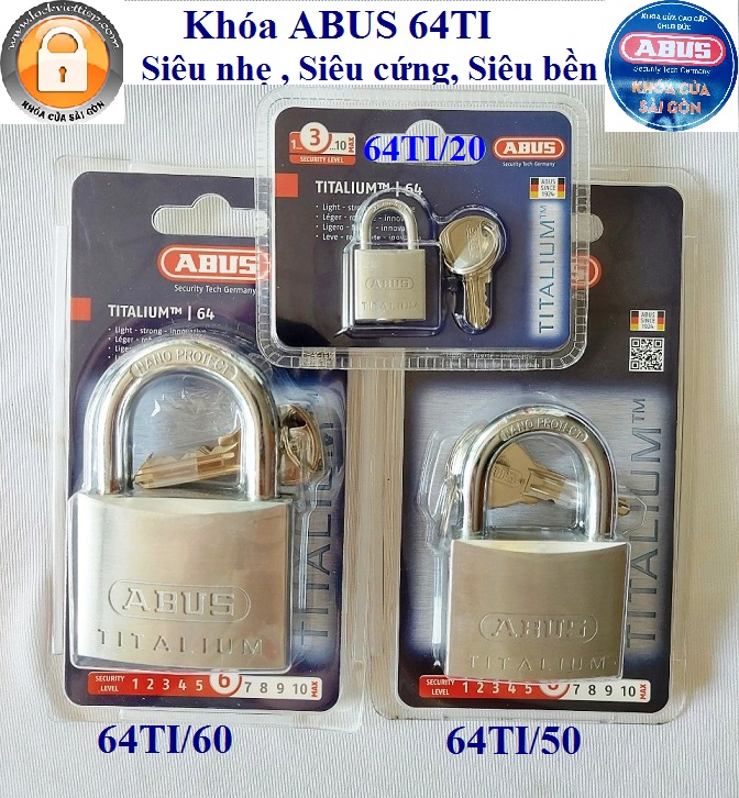 Ổ khóa siêu nhẹ abus titalium 64ti