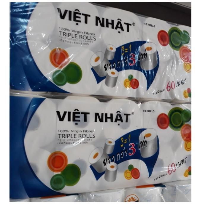 Bịch Giấy Vệ Sinh Việt Nhật KHÔNG LÕI 10 Cuộn Hàng Chuẩn
