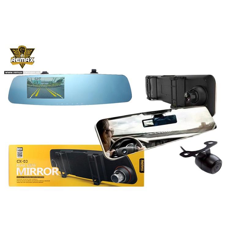Camera hành trình xe hơi, Nơi bán Camera hành trìnhhiệu Remax, Camera hành trình thông minh tích hợp camera lùi Remax CX - 03  Chế độ ghi hình thông minh khi di chuyển Màn hình ẩn 4.3 inch với độ phân giải cao