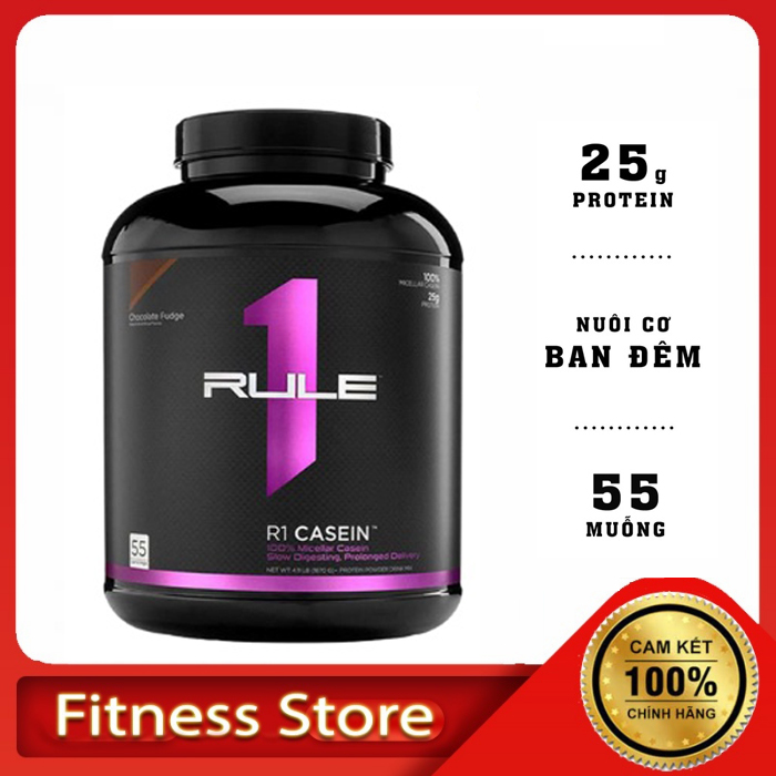 Whey Protein Rule 1 Casein 900g - Thực Phẩm Hỗ trợ tăng cơ, Bổ Sung Protein Nuôi Cơ Ban Đêm, phát triển cơ bắp lúc ngủ