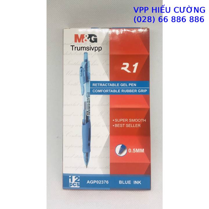 2 cây Bút/Viết bi gel AGP02376 0,5mm M&G , Bút/Viết nước viết đẹp , Bút/Viết bi bấm - Do Văn Phòng Hiếu Cường Cung Cấp