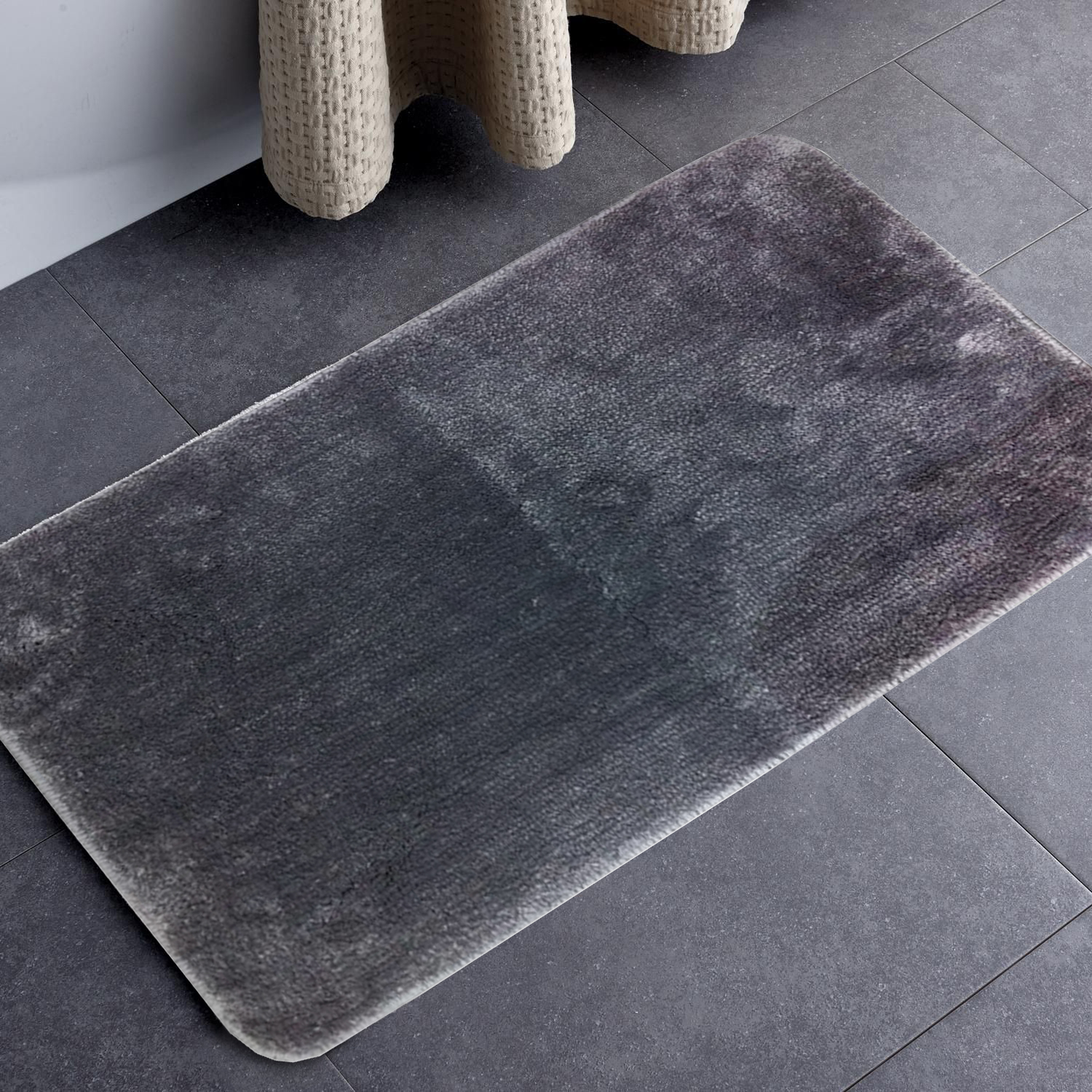 HomeBase HLS Thảm lót sàn thảm lau chân thảm phòng tắm Microfiber Thái Lan 40x60cm xám nhạt