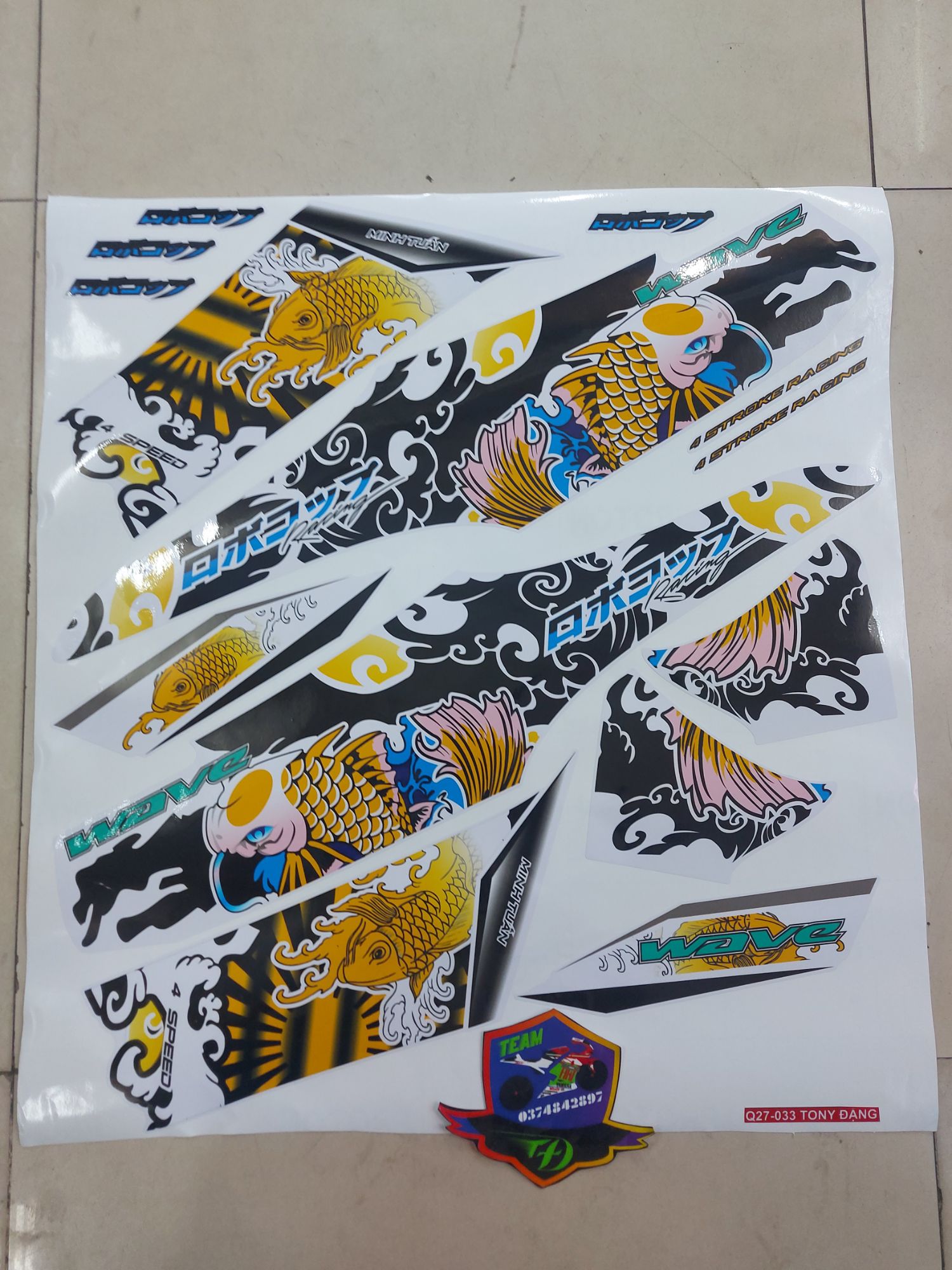 [HCM]Tem rời xe wave100 cá chép cao cấp