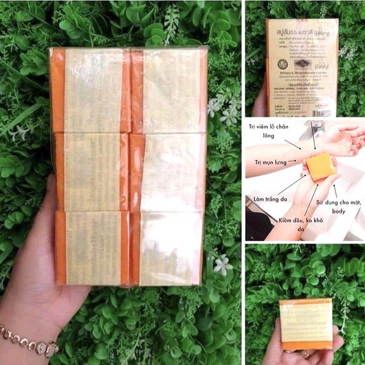 Soap xà bông nghệ cam Thái Lan trắng da giảm mụn