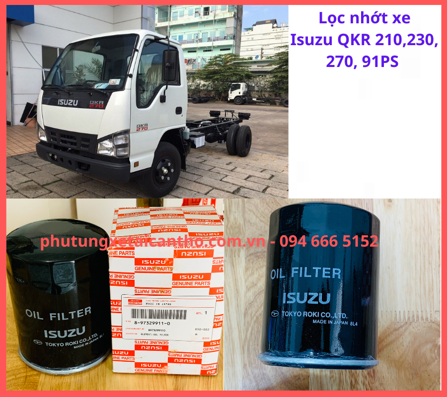 Lọc nhớt xe isuzu qkr 210, 230, 270, 91ps- hàng oem