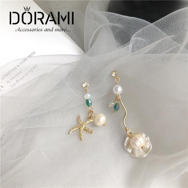[HCM]Bông tai nữ sao biển và vỏ sò sole 2 bên mẫu mới trend hàn quốc - dorami