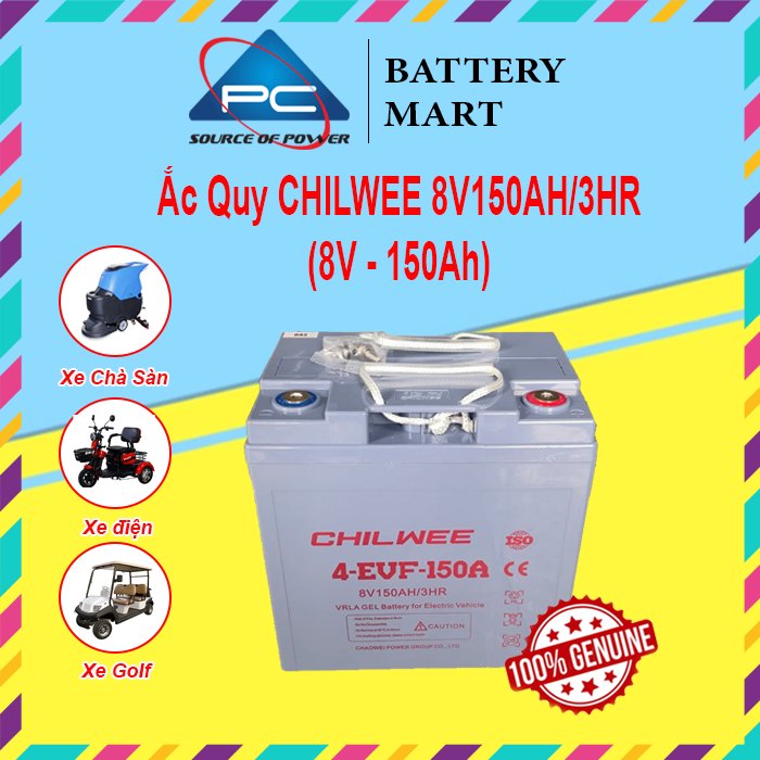 Ắc Quy Chilwee 8V150AH, ắc quy dùng cho xe điện, xe golf, xe chà sàn Giá 5,667,073 Đồng*Miễn phí vận chuyển