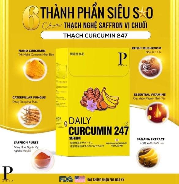 Thạch nghệ saffron vị chuối 247 nano japan