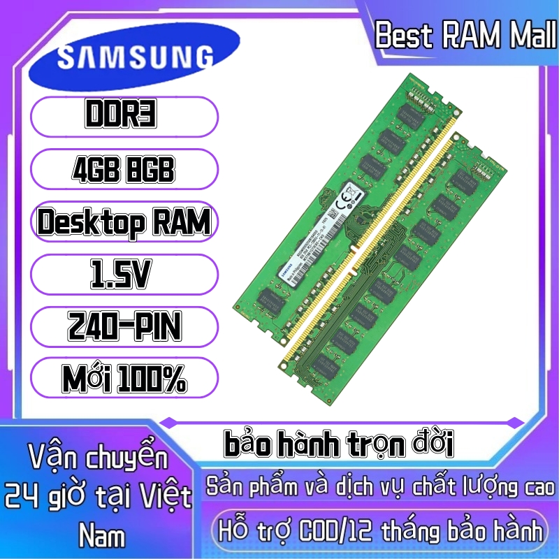 Samsung ddr3 ram cho máy tính để bàn 4gb 8gb 1333 mhz 1600 mhz dimm pc3-10600 12800 1.5v bộ nhớ chơi game trên máy tính để bàn
