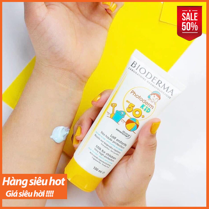 [ HÀNG CHẤT ] Kem Chống Nắng Dành Cho Bé Bioderma Photoderm Kid Cream SPF50+ 100ml; Bảo Vệ Cho Bé Yêu Của Bạn Dưới Tác Hại Của UVA Và UVB; Thẩm Thấu Nhanh, Không Gây Nhờn Rít.