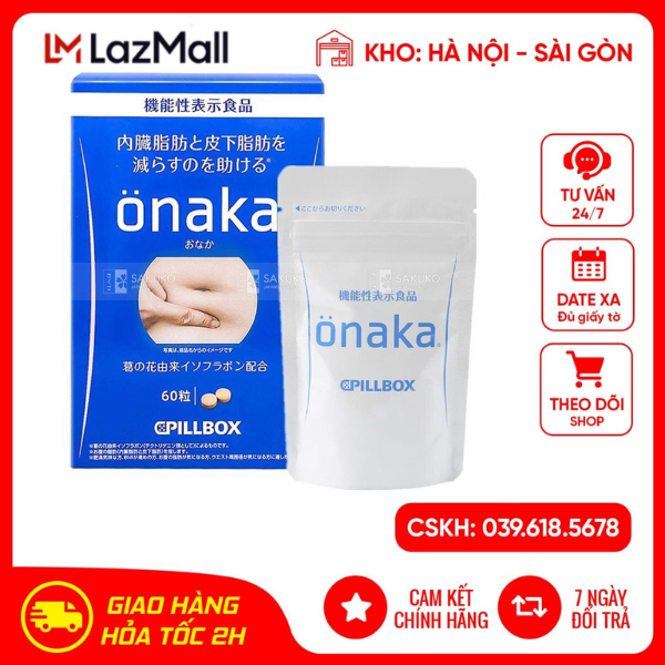 Thuốc giảm mỡ bụng Onaka Pillbox 60 viên hàng chính hãng Nhật Bản