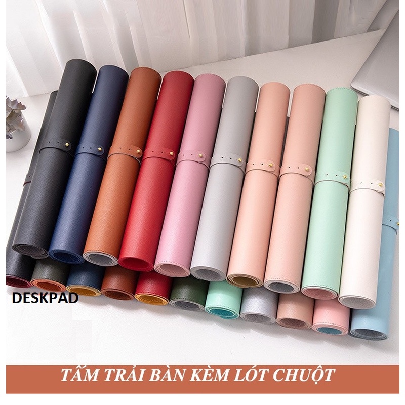 Miếng da pu lót trải bàn làm việc deskpad da size lớn kiêm miếng lót chuột máy tính cỡ lớn chống nước cao cấp