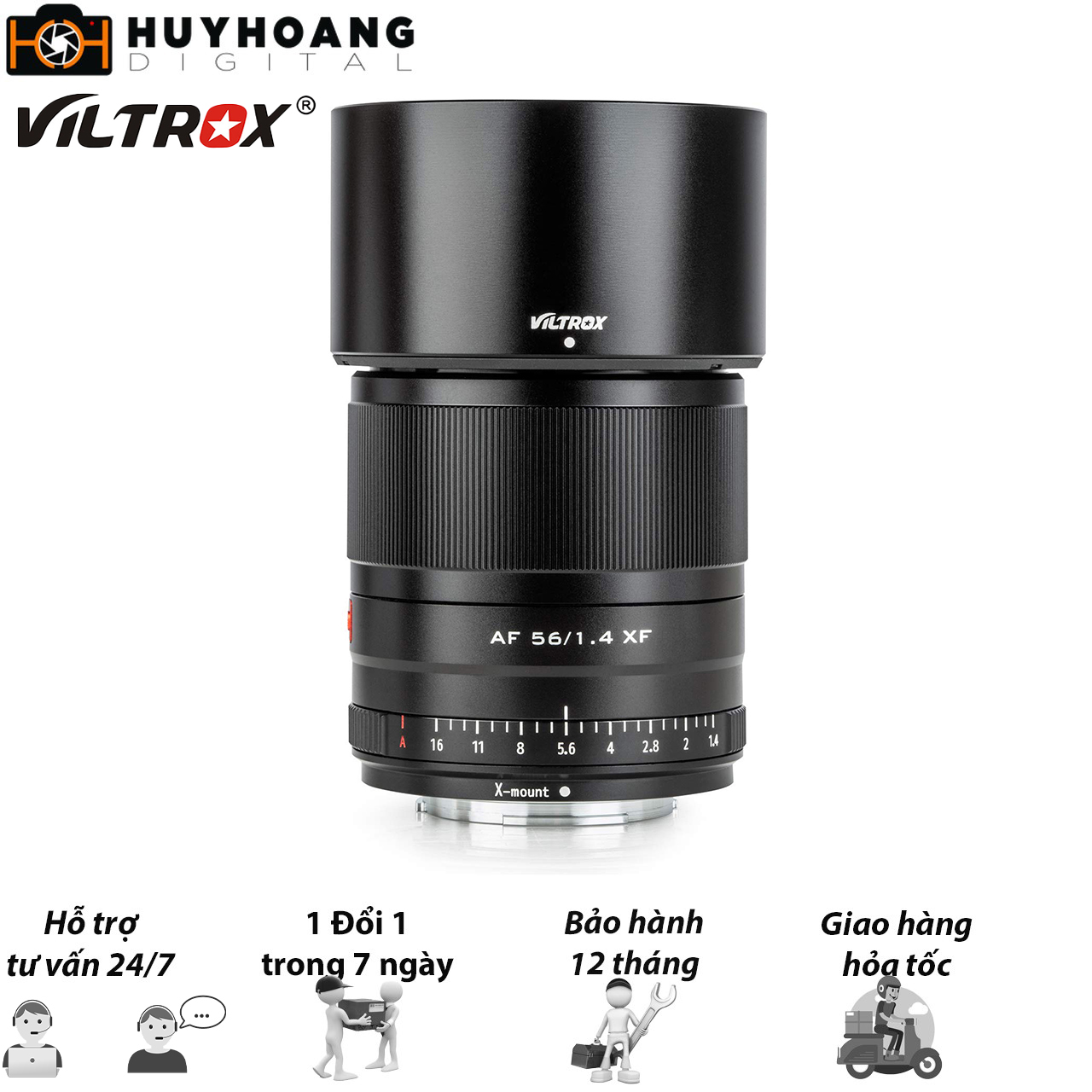 Ống kính Viltrox 56mm F1.4 Auto Focus cho Fujifilm Hàng Chính Hãng