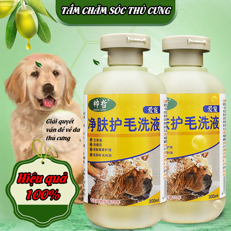 Sữa tắm trị ve rận, sữa tắm cho thú cho thú cưng, sữa tắm trị ve rận cho chó, sữa tắm trị ve rận cho mèo dung tích 300ml