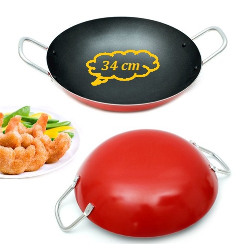 Chảo xào chống dính 34cm cao cấp goat - bếp & phòng ăn - dụng cụ nấu ăn - nồi, chảo - chảo chống dính - chảo dùng bếp hồng ngoại - chảo 34 cm - chảo 2 quai - chảo nhôm - chảo nhôm chống dính - đồ gia dụng – chảo xào sâu lòng - chảo xào