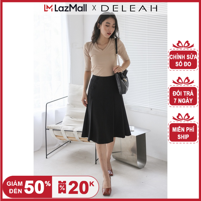 De leah - chân váy midi xếp li - thời trang thiết kế