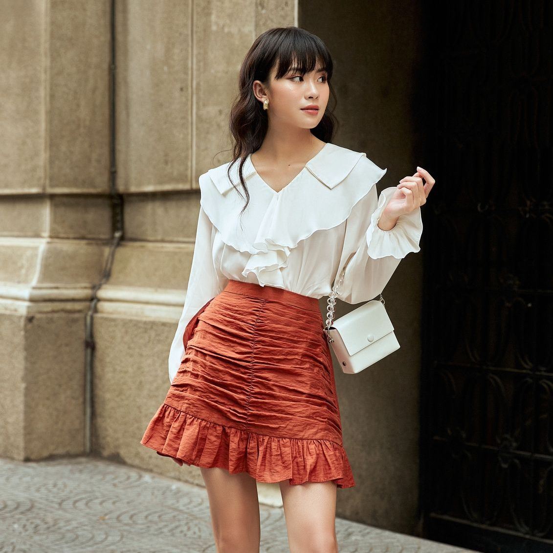 Olv - chân váy zoey ruffle skirt