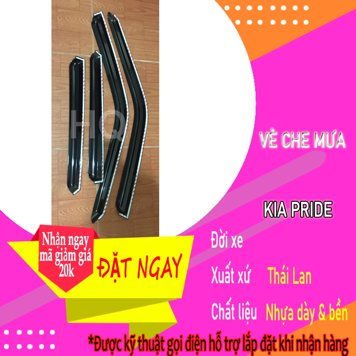 Vè che mưa đen thái lan chuyên dành cho các dòng xe kia pride / kia cd5 dễ dàng lắp đặt