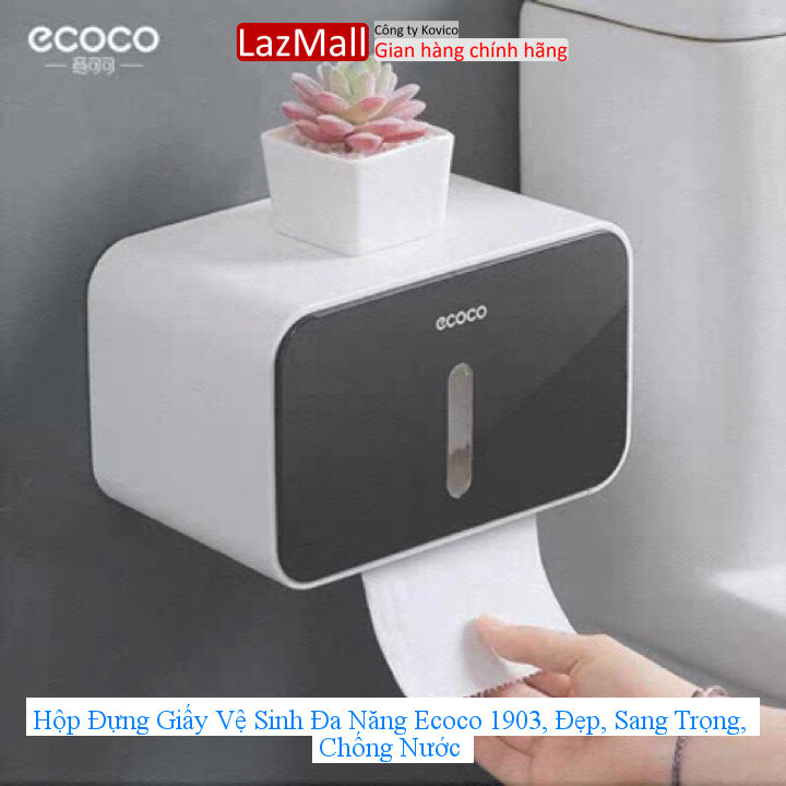 Hộp đựng giấy vệ sinh đa năng ecoco 1903, đẹp, sang trọng, chống nước