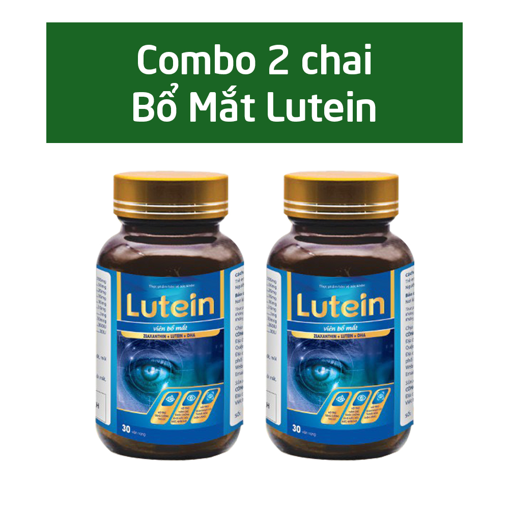 Combo 2 Chai Viên bổ mắt Lutein giúp tăng cường thị lực giảm khô mắt mờ mắt mỏi mắt thoái hóa điểm vàng - Chai 30 viên