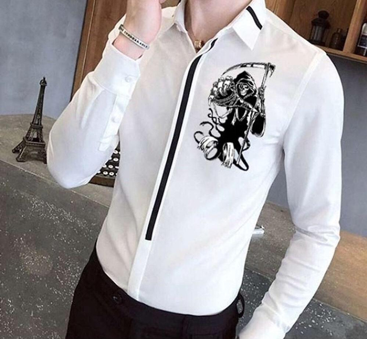 [HCM]áo sơ mi nam giấu nút thời trang