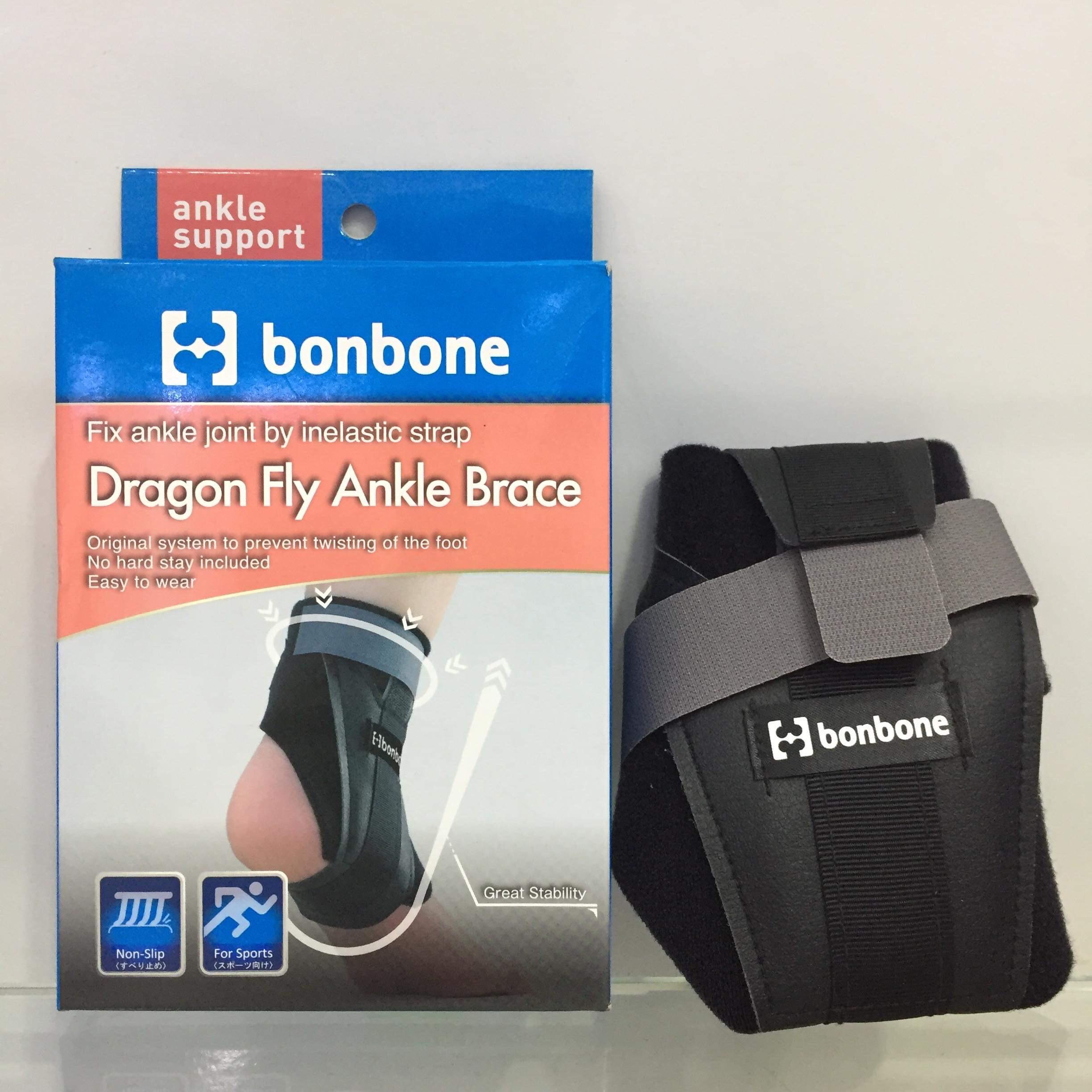 Đai hỗ trợ mắt cá chân cổ chân trái phải nhật bản bonbone freesize màu đen đai nẹp mắt cá chân bonbone dragon fly nhật bản