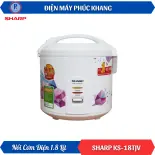 Điện Máy Phúc Khang x Sharp | Nồi Cơm Điện Nắp Gài Sharp KS-18TJV 1.8 Lít, Có Chống Dính