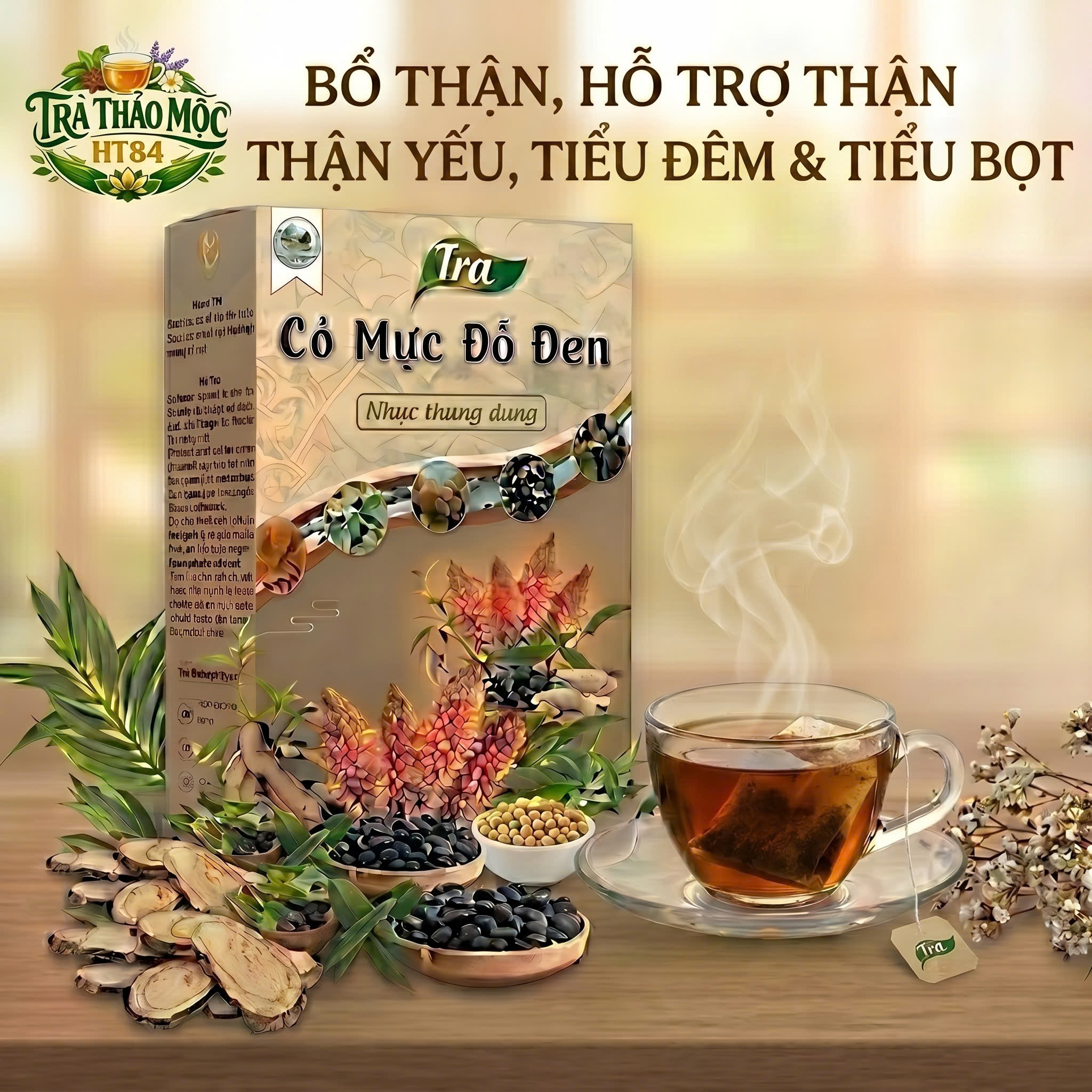 TRÀ TÚI LỌC CỎ MỰC - ĐỖ ĐEN - NHỤC THUNG DUNG ( BỔ THẬN )