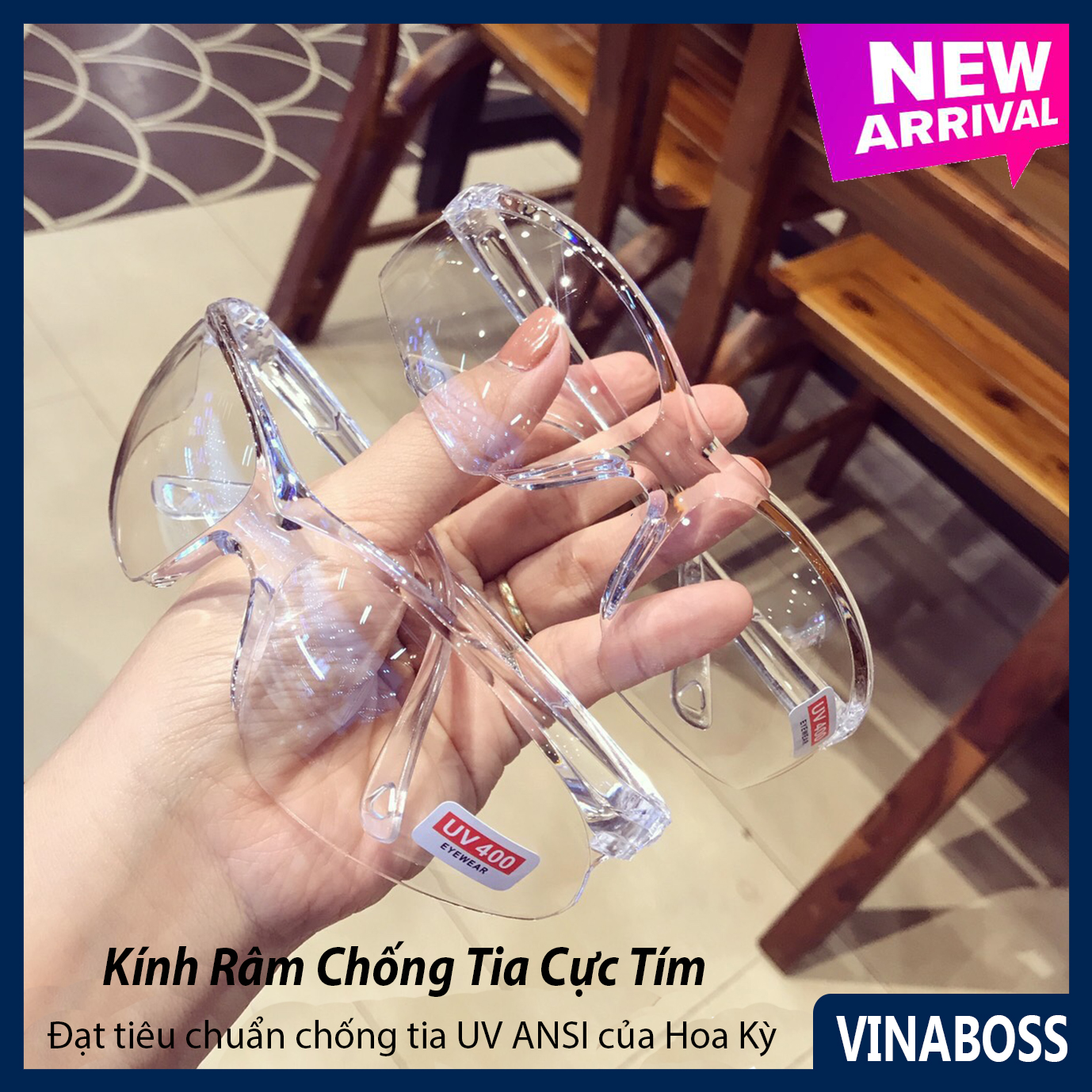 Mắt kính nam nữ bảo vệ mắt khỏi Virus vi khuẩn trong mùa dịch giúp phòng chống hiệu quả Corona - Mắt kính chống tia UV