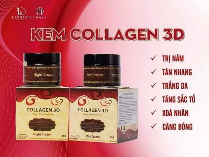 Kem dưỡng da tri mụn, nám, tàn nhang Collagen 3D Nhật Bản