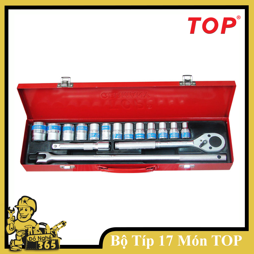 Bộ tuýp 17 món Đức ( Lục ) hệ mét TOP , bộ típ 17 chi tiết cao cấp Đài Loan